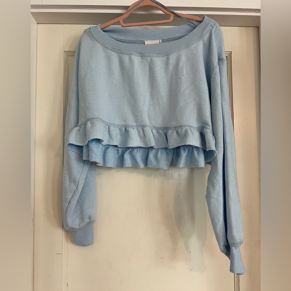 Urban Outfitters Lyra Ruffle Drop-Waist Mimi Skort Set in Light Blue XS NWT - Picture 3 of 10